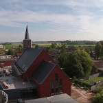 De herbouwde kerk in Hoek